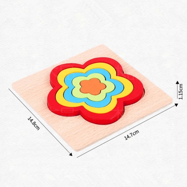 Set 2 Puzzle Lemn 3D Curcubeu Forme [18]