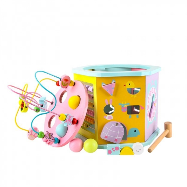 Joc din lemn Multifunctional Hexagon  Animale 8 in 1 MSN [2]