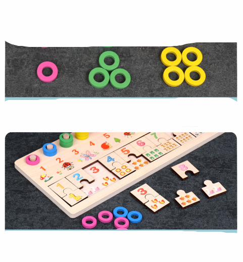 Joc din Lemn Asociere Numere Stivuire Digital Shape matching [3]