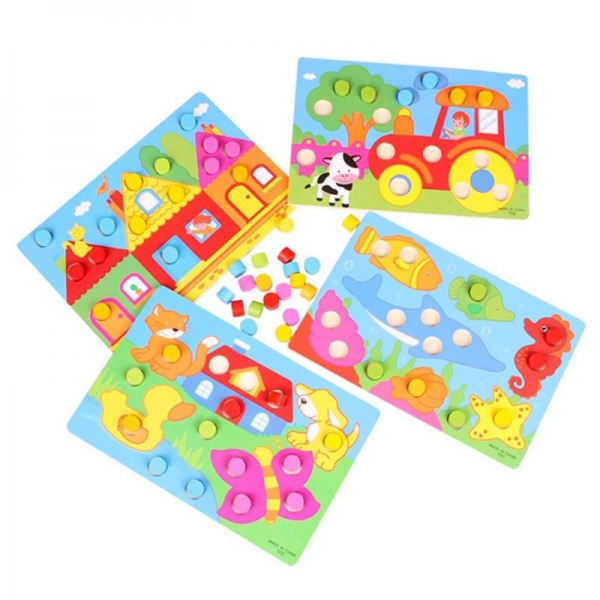 Set 3 planse Joc din lemn sa potrivim culorile [2]