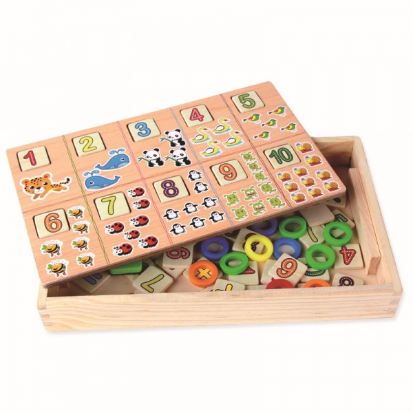 Tabla Educativa 3 in 1 Lemn Cifre si Operatii Matematice [4]