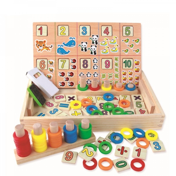 Tabla Educativa 3 in 1 Lemn Cifre si Operatii Matematice [3]
