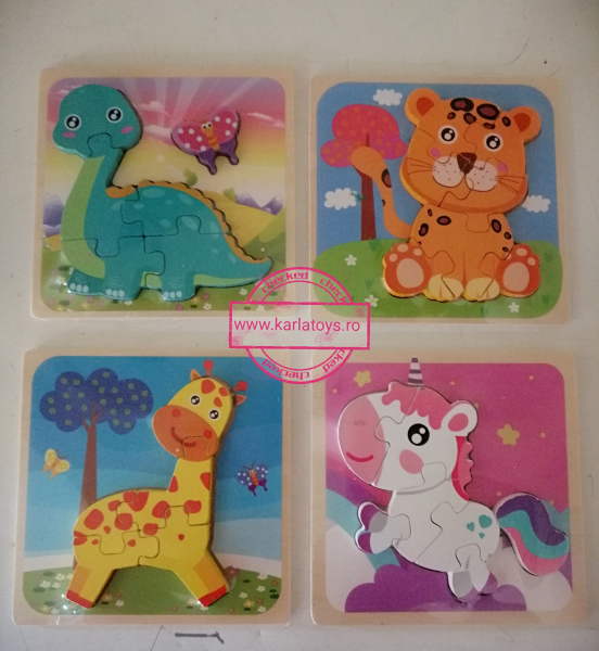 Set 4 Puzzle de Lemn Animale - Puzzle Animale 3D set [2]