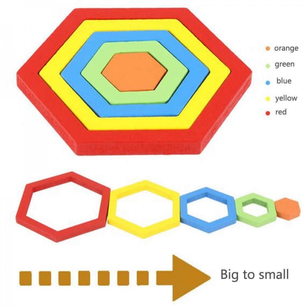 Set 2 Puzzle Lemn 3D Curcubeu Forme [17]