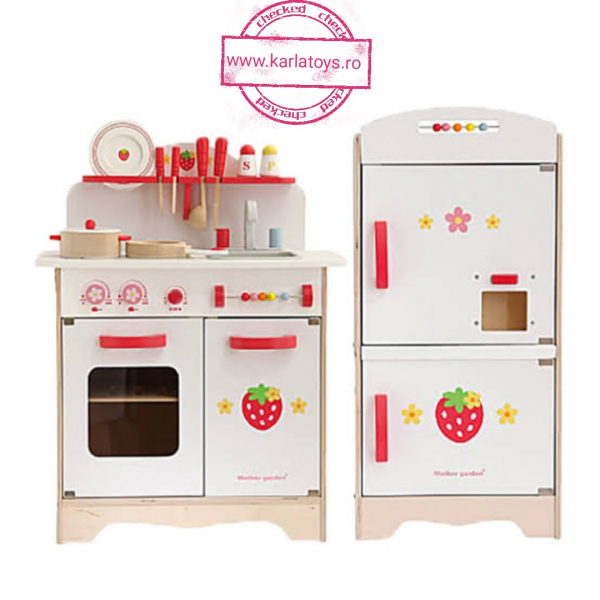 Set Bucatarie si Frigider de lemn Capsunica [3]