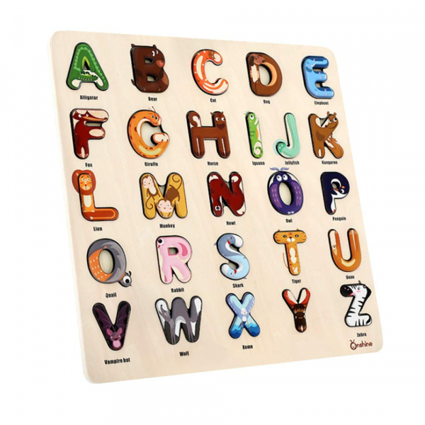 Puzzle lemn incastru Alfabet Animale Onshine [2]