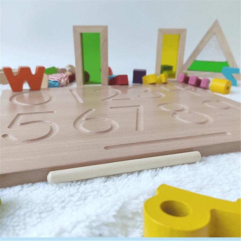 Joc lemn montessori litere si cifre Tabla de urmariere [2]