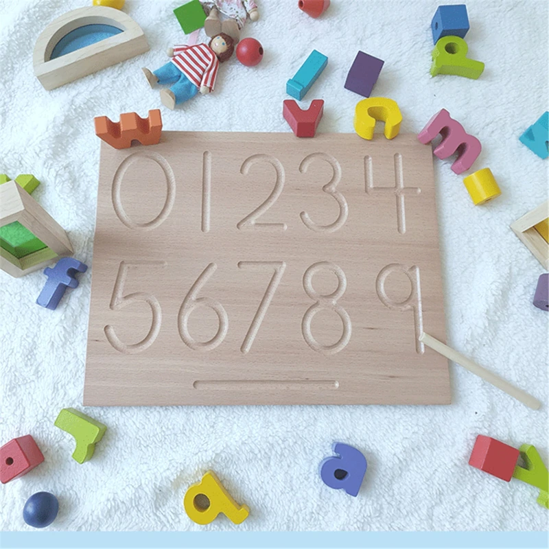 Joc lemn montessori litere si cifre Tabla de urmariere [3]