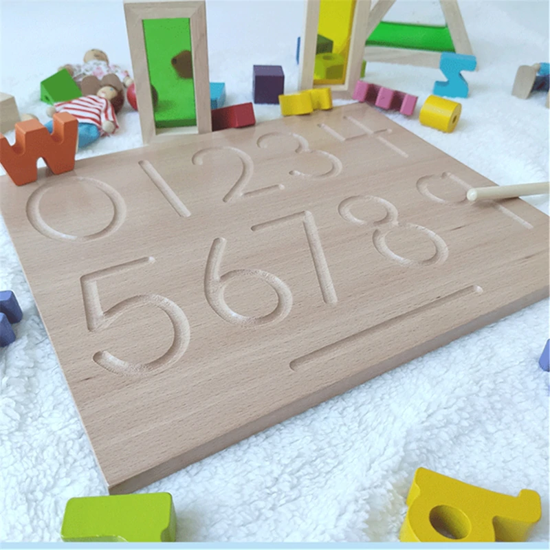 Joc lemn montessori litere si cifre Tabla de urmariere [4]