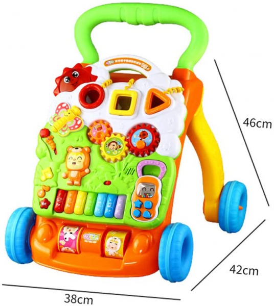 Antepremergator Copii Baby Piano Walker Panou Detasabil [5]