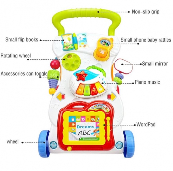 Antepremergator Bebe cu tablita de scris 3 in 1 [4]