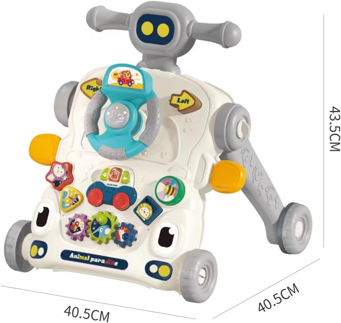 Antepremergator Gri 2 in 1 pentru Bebelusi - Transformabil in Masuta de Activitati [3]
