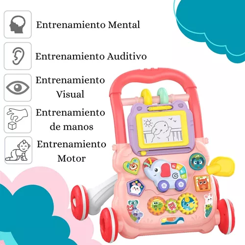 Antepremergator Roz Bebe cu Tabla de Scris si Jucarii Detasabile [3]