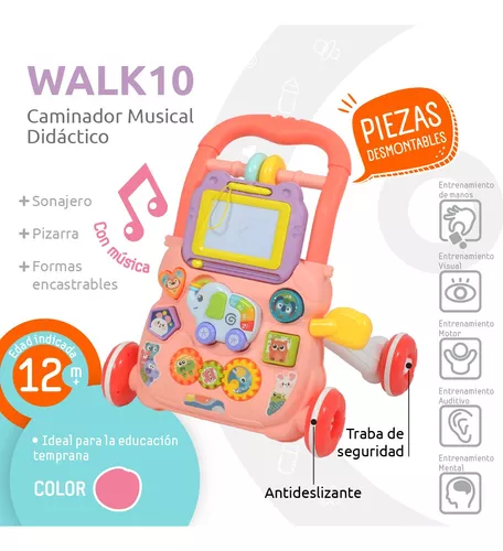 Antepremergator Roz Bebe cu Tabla de Scris si Jucarii Detasabile [4]