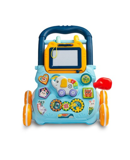 Antepremergator Albastru Bebe cu Tabla de Scris si Jucarii Detasabile [6]