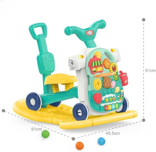Antepremregator 5in1 Albastru Balansoar Masuta Activitati Masinuta de impins cu maner Trotineta [5]