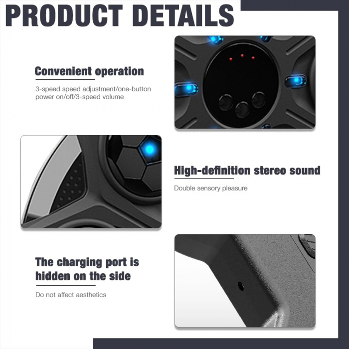 Aparat de Box Muzical Bluetooth cu 3 Viteze – LED & Muzica pentru Antrenament Acasa [5]