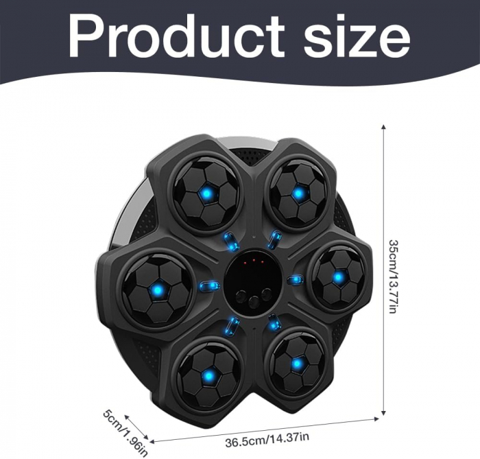 Aparat de Box Muzical Bluetooth cu 3 Viteze – LED & Muzica pentru Antrenament Acasa [4]