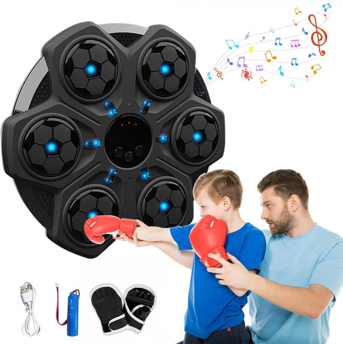 Aparat de Box Muzical Bluetooth cu 3 Viteze – LED & Muzica pentru Antrenament Acasa [8]
