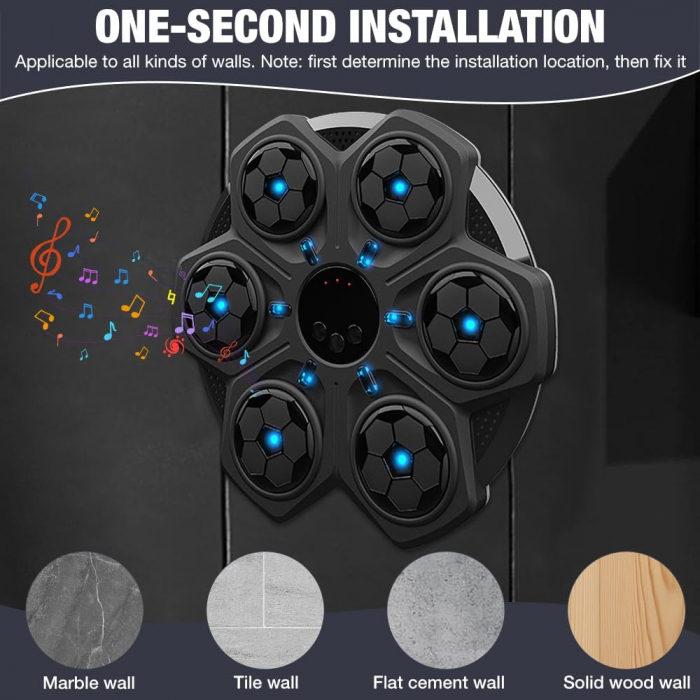 Aparat de Box Muzical Bluetooth cu 3 Viteze – LED & Muzica pentru Antrenament Acasa [7]