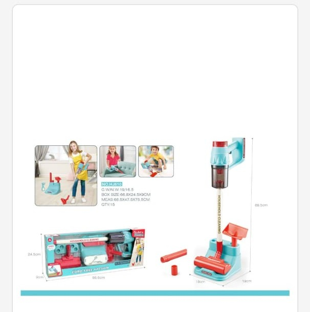 Aspirator Vertical de Jucarie pentru Copii– Albastru si Rosu Lumini, Sunet Realist [3]