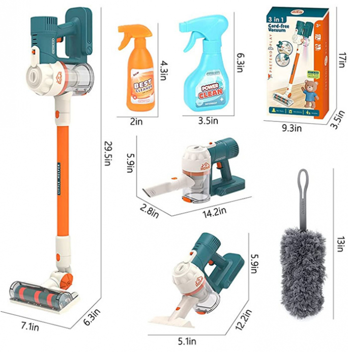 Aspirator Vertical pentru Copii 3 in 1 Lumini si Sunete [4]