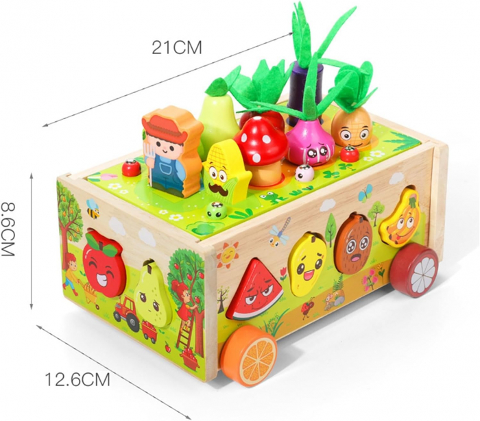 Jucarie Montessori 3 in 1 – Sortator, Pescuit & Forme Colorate [4]