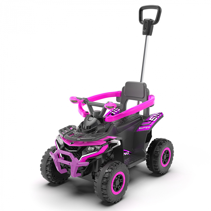 ATV electric 6 V cu maner de impins si telecomanda Roz – muzica, lumini [1]