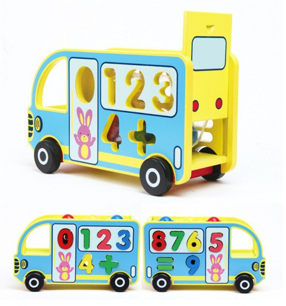 Autobuz din Lemn Educativ 5 in 1 [3]