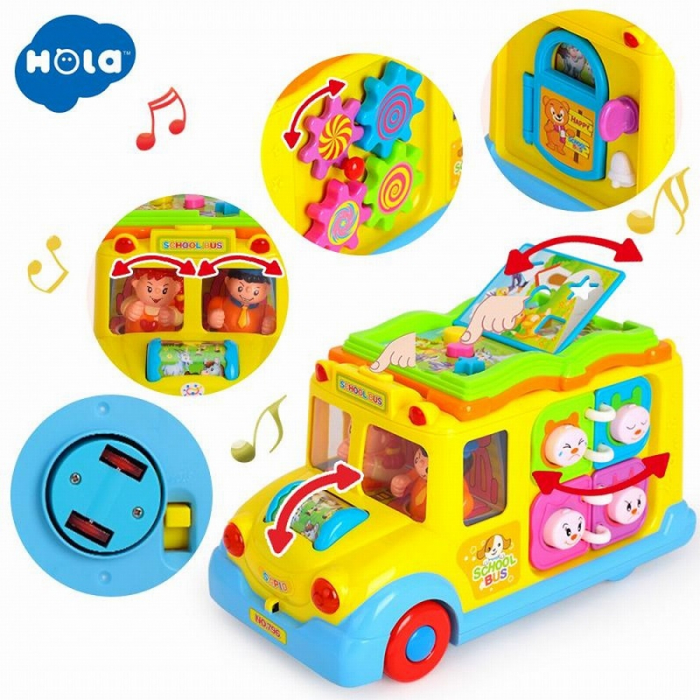 Autobuz Interactiv Muzical cu Luminini - Autobuzul Scolar Hola Toys [2]