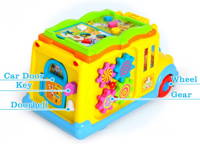 Autobuz Interactiv Muzical cu Luminini - Autobuzul Scolar Hola Toys [3]