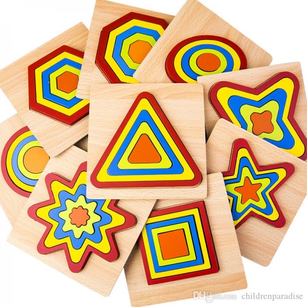 Set 2 Puzzle Lemn 3D Curcubeu Forme [11]