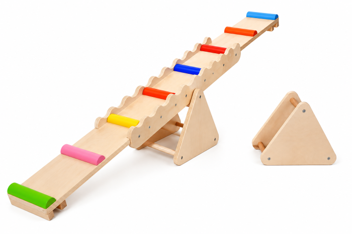 Balansoar din Lemn Multifunctional, Bara de Echilibru 2in1 [5]