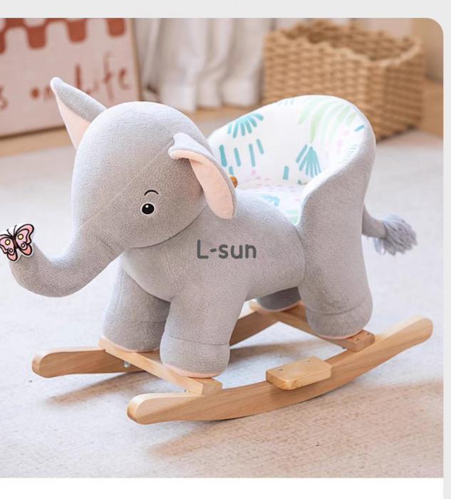 Balansoar Elefant 2 in 1 pentru Copii – Spatar, Centura, Muzica si Roti din Plus [4]