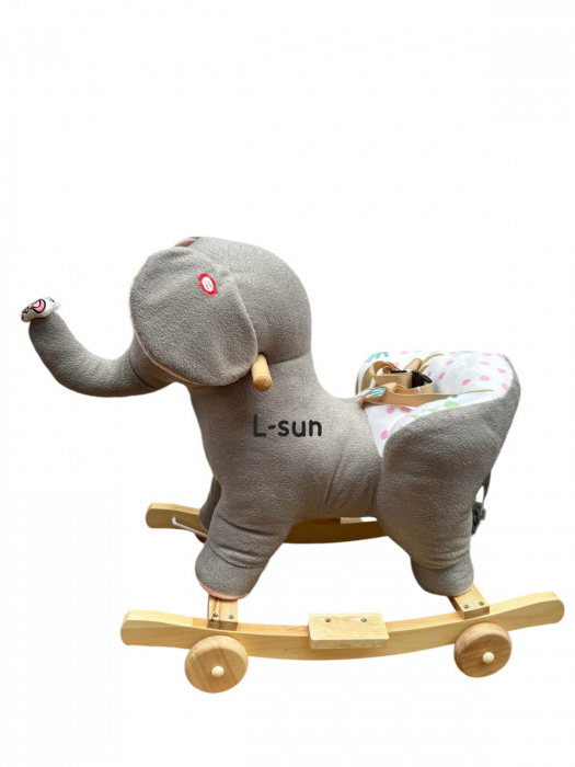 Balansoar Elefant 2 in 1 pentru Copii – Spatar, Centura, Muzica si Roti din Plus [2]