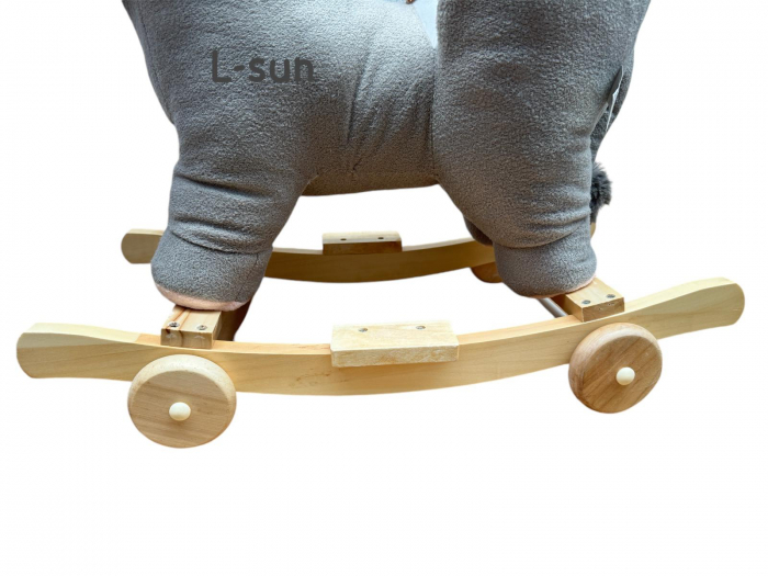 Balansoar Elefant 2 in 1 pentru Copii – Spatar, Centura, Muzica si Roti din Plus [3]