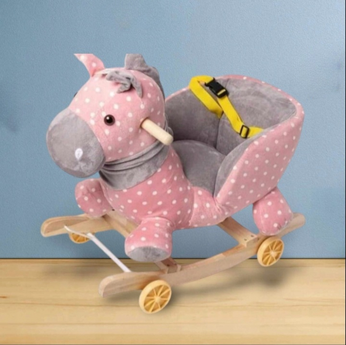 Balansoar Muzical Calut Roz 2 in 1Rocker si Ride-On cu Melodii [3]