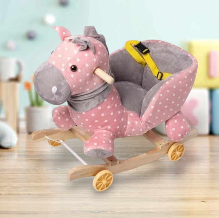 Balansoar Muzical Calut Roz 2 in 1Rocker si Ride-On cu Melodii [1]