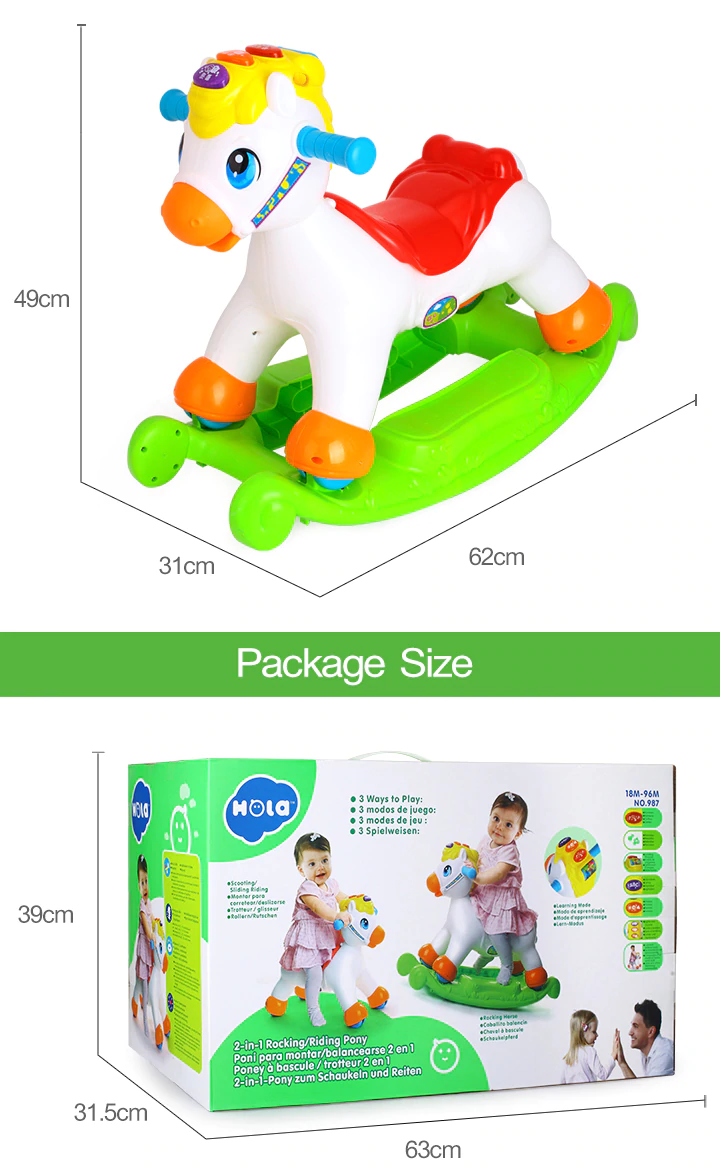 Balansoar Pony 2 in 1  cu sunete Hola [7]
