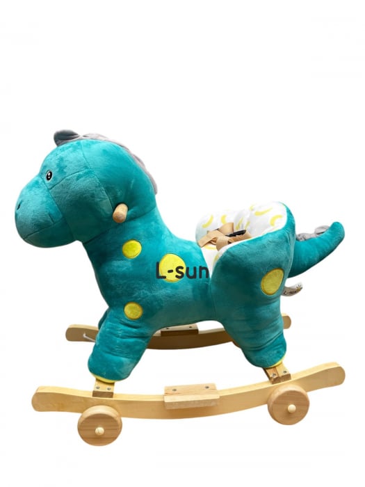 Balansoar Dinozaur 2 in 1 pentru Copii – Spatar, Centura, Muzica si Roti din Plus [2]