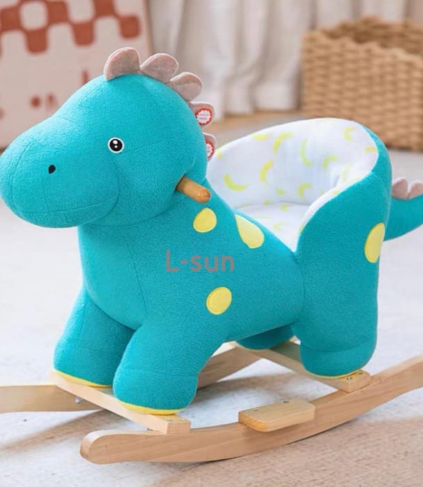 Balansoar Dinozaur 2 in 1 pentru Copii – Spatar, Centura, Muzica si Roti din Plus [4]