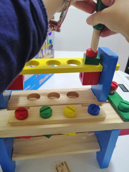 Banc de Scule din Lemn Copii cu Accesorii [8]