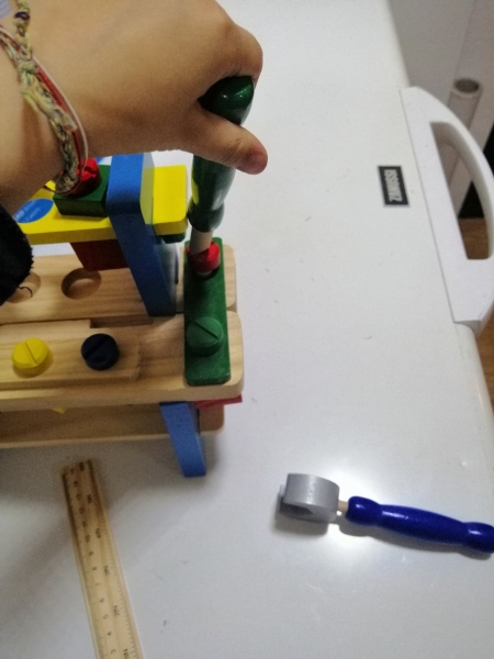 Banc de Scule din Lemn Copii cu Accesorii [9]