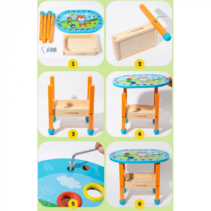 Banc de Scule din Lemn Tigru - Jucarie Educativa Montessori [2]