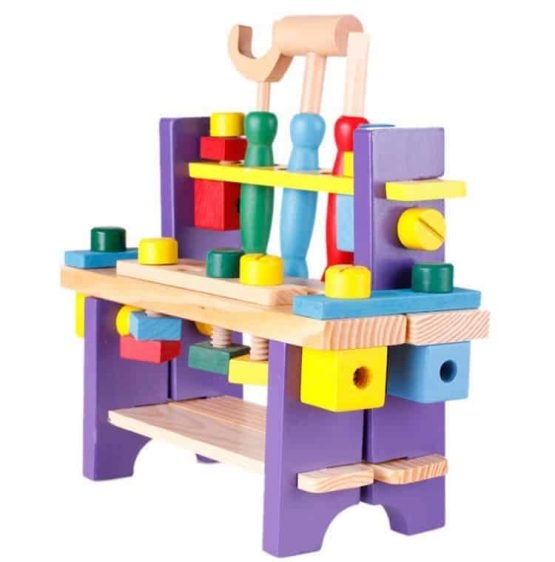Banc de Scule din Lemn Copii cu Accesorii [2]