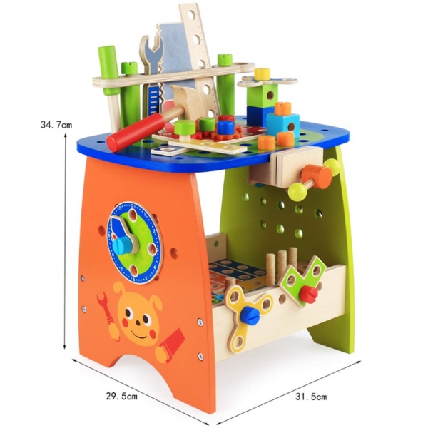 Banc de Scule din Lemn Multifunctional  89 de piese [6]