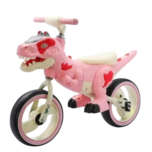 Bicicleta de Echilibru Copii Dinozaur Roz cu Muzica si Lumini, 2–6 ani [4]
