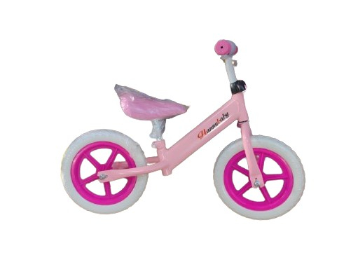 Bicicleta de Echilibru Fara Pedale Roz – 12 Inch Ghidon Sa Reglabila Roti Eva [2]