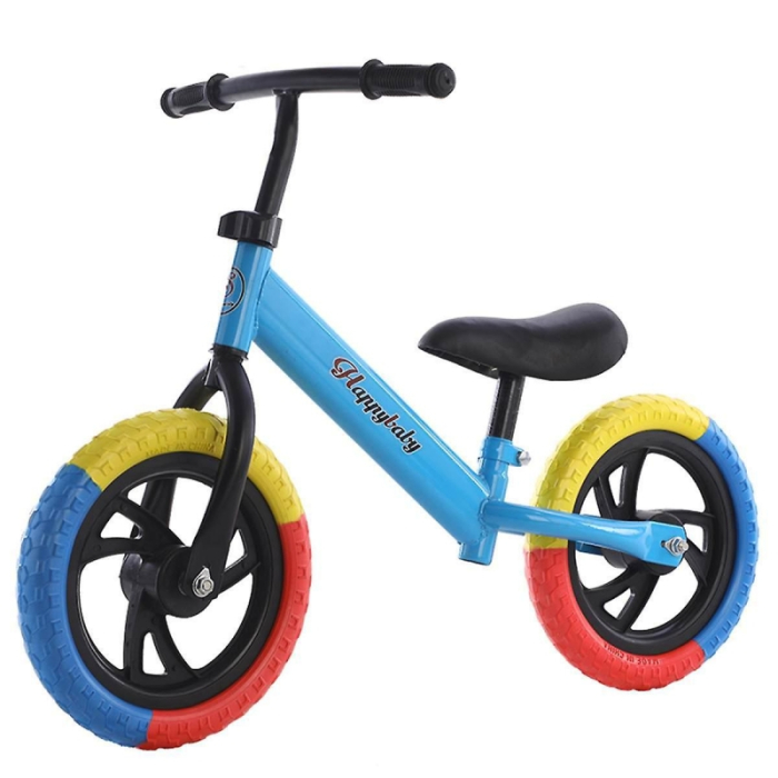 Bicicleta Echilibru Fara Pedale Albastru, Roti Multicolore EVA, 2-5 Ani [1]