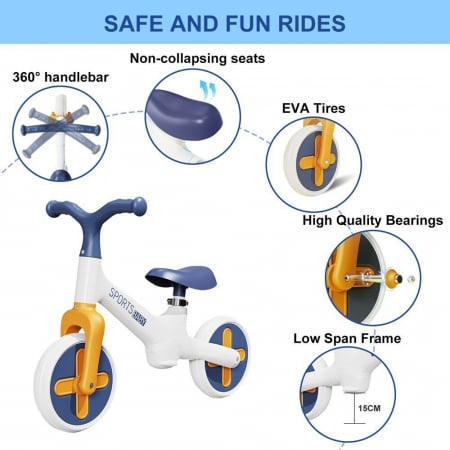 Bicicleta Ergonomica de Echilibru Balance Start – Bicicleta Fara Pedale Alba [5]